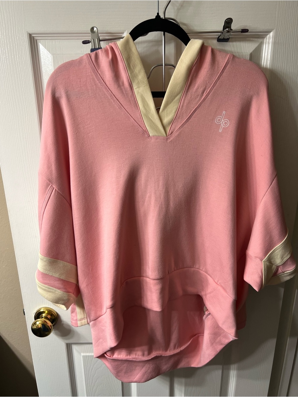 Anthropologie: Daily Practice Women's Pink V-Neck Hooded Pullover